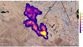 En Iran, au sud de Téhéran, un panache de méthane d'au moins 4,8 kilomètres a été observé par la Nasa