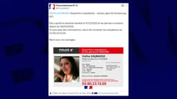 Un avis de recherche a été partagé ce mardi par la police du Bas-Rhin concernant la "disparition inquiétante" de Hafsa Hajbaoui.