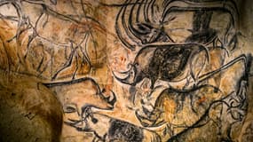 Reproduction d'une fresque de la grotte Chauvet