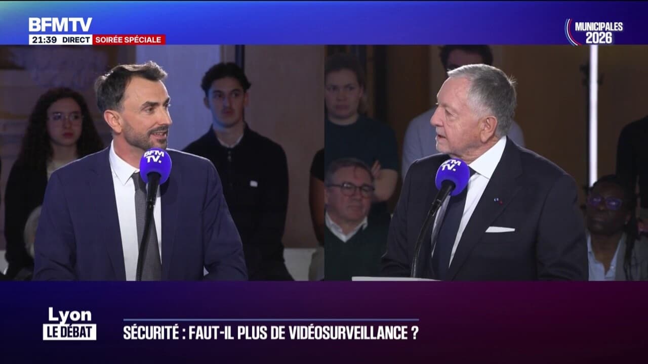 Sécurité à Lyon: passe d'armes entre Grégory Doucet (Union de la gauche) et Jean-Michel Aulas (Cœur lyonnais) Kép