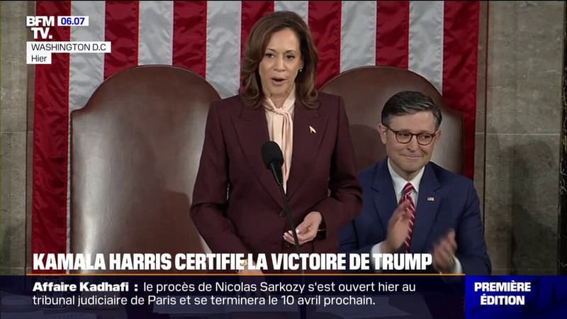 États-Unis: Kamala Harris certifie la victoire de Donald Trump au Congrès américain