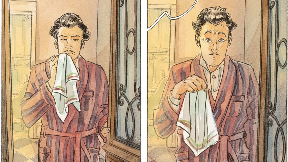 Deux cases de la BD "La Crevette" de Paul Salomone et Zidrou