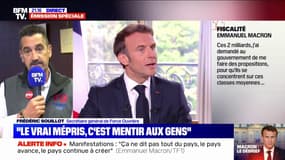 Frédéric Souillot (FO) dénonce "le mépris ou l'arrogance" d'Emmanuel Macron, qui considère qu'il n'y a "quasiment pas eu de grèves" dans le secteur public 