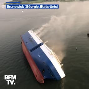 Les images impressionnantes du chavirage d'un cargo et du sauvetage de son équipage en Géorgie