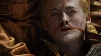 La mort de Joffrey Baratheon dans la série "Game of Thrones".