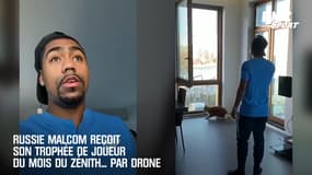 Russie Malcom reçoit son trophée de joueur du mois du Zénith... par drone
