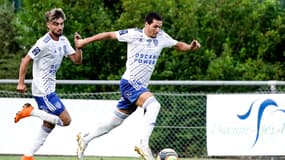 Les joueurs de Bastia Kylian Kaiboue et Kevin Schur