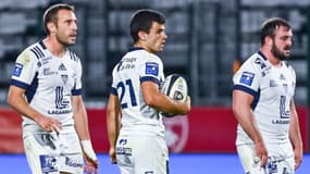 Mathis Galthié ballon en mains avec Colomiers en septembre 2022