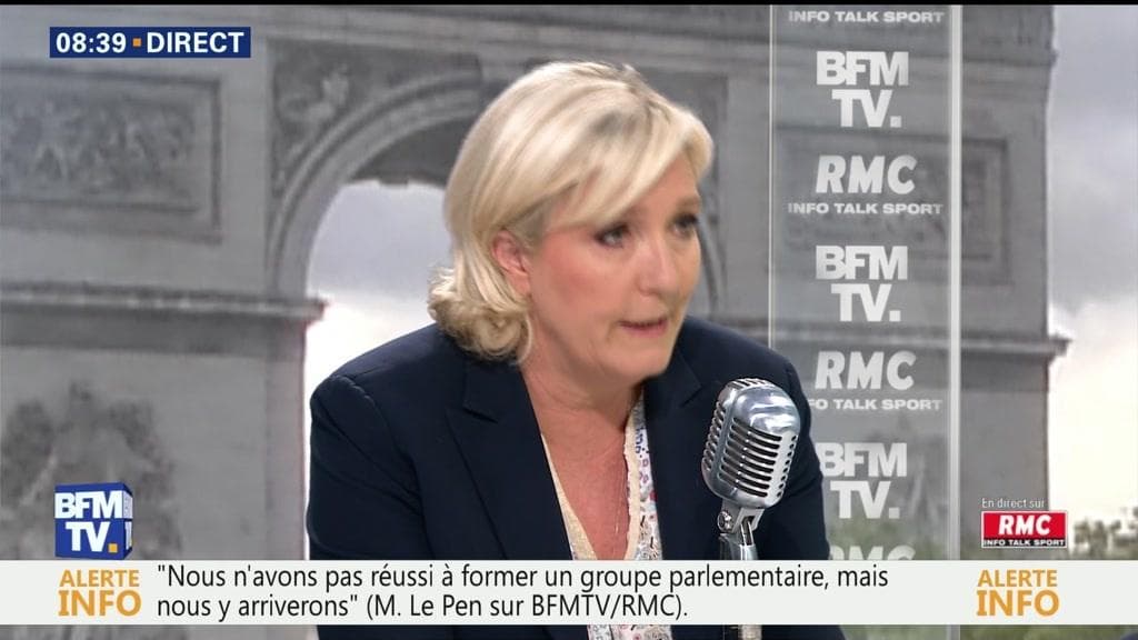 Marine Le Pen face à Jean-Jacques Bourdin en direct