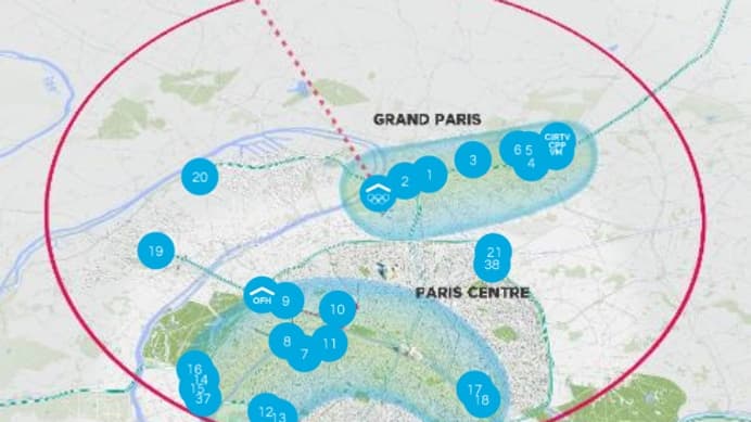 Carte des sites prévus pour les JO 2024 Carte des sites prévus pour les JO 2024