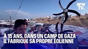 Gaza: à 15 ans, il fabrique une éolienne au dessus de son abri de fortune et se fait surnommer "le Newton de Gaza"