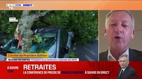 Orages: "On voit bien que ce dérèglement climatique touche de plus en plus les départements comme le nôtre", affirme Olivier Richefou, président du Conseil départemental de la Mayenne (UDI)