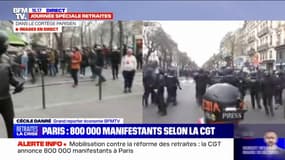 Retraites: selon la CGT, 800.000 manifestants à Paris, soit un record depuis le début du mouvement