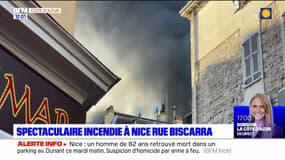 Nice: les pompiers à l'œuvre face spectaculaire incendie rue Biscarra