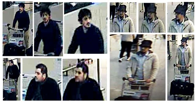 Les trois suspects des explosions à l'aéroport de Bruxelles ont été filmés par les caméras de surveillance.