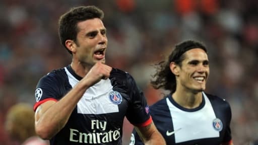 Thiago Motta et Edinson Cavani
