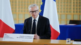 Le ministre français de l'Économie et des Finances, Bruno Le Maire, s'exprime lors d'une réunion du Comité stratégique de la filière automobile au ministère français de l'Économie et des Finances (Bercy), à Paris, le 6 mars 2024.