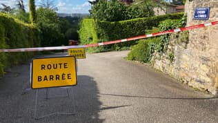 Le chemin des Combes, à Saint-Didier-au-Mont-d'Or près de Lyon, où le mur de 10m de haut s'est effondré le 3 mai 2024.