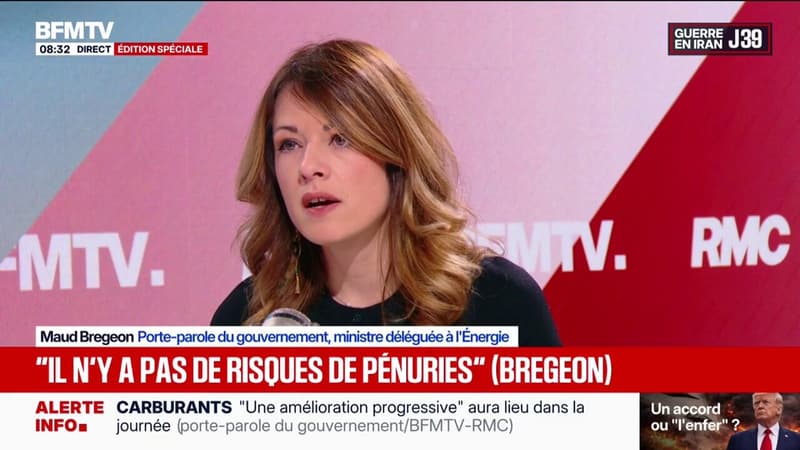 Carburants: "Il n'y a pas de risque de pénurie", estime Maud Bregeon, porte-parole du gouvernement