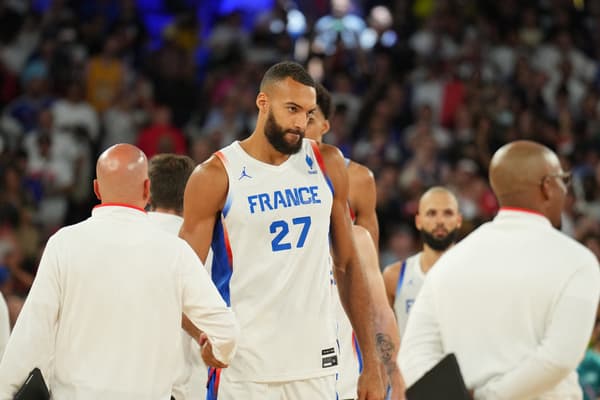 Rudy Gobert lors du quart de finale des JO de Paris face au Canada, le 06/08/2024