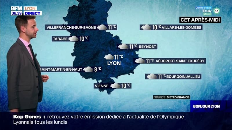 Météo Rhône: une journée sous les nuages, jusqu'à 11°C à Lyon