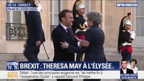 Theresa May est arrivée à l'Élysée pour rencontrer Emmanuel Macron