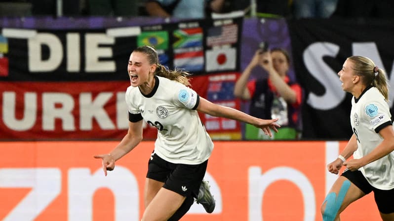 Jule Brand lors d'Allemagne-Pologne, le 4 juillet 2025.