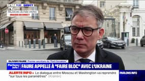 Guerre en Ukraine: "Il faut que Donald Trump se rende compte que, sur ce sujet-là, il n'obtiendra pas la division des Européens", déclare Olivier Faure (PS)