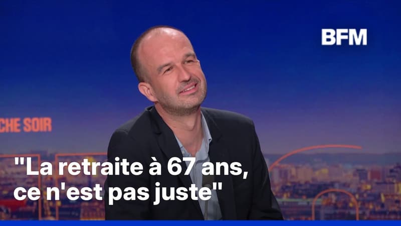 Manuel Bompard, coordinateur de LFI, réagit après le meeting d'Édouard Philippe