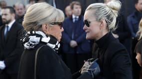 Brigitte Macron et Laeticia Hallyday lors de l'hommage national à Johnny Hallyday