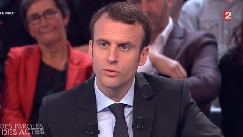 Emmanuel Macron, sur le plateau Des paroles et des actes.
