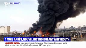 Les premières images d'un incendie en cours au port de Beyrouth, un mois après la terrible explosion