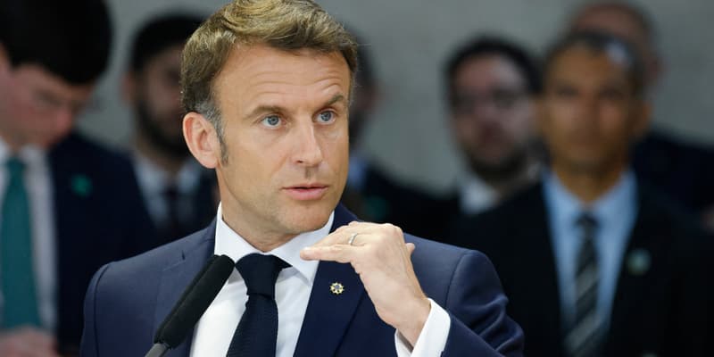 Emmanuel Macron le 28 mars 2024
