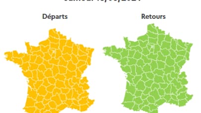 La journée de samedi est classée orange dans le sens des départs. La journée de samedi est classée orange dans le sens des départs.