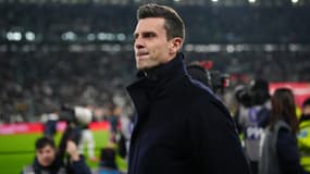Thiago Motta, entraîneur de la Juventus, lors du match contre Empoli (1-1, 2 t.a.b. 4, Coupe d'Italie), le 26 février 2025