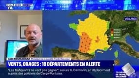 Vents, orages: 18 départements en alerte - 09/05