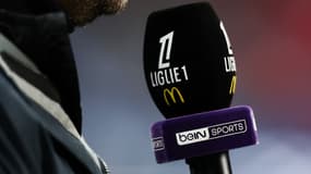 Un micro beIN Sports en Ligue 1, le 2 novembre 2024