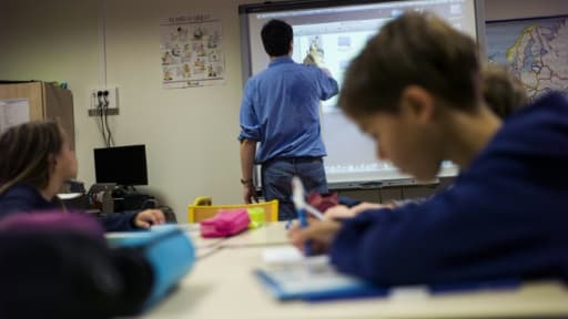 Des élèves d'une école primaire en classele 9 septembre 2014 à Paris Des élèves d'une école primaire en classele 9 septembre 2014 à Paris