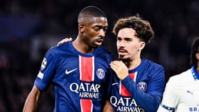 Ousmane Dembélé et Vitinha lors du match de Ligue des champions PSG-PSV Eindhoven le 22 octobre 2024