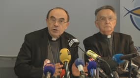 Mgr Barbarin, mardi, lors de la conférence épiscopale à Lourdes.