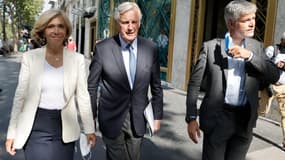 
Valérie Pécresse, Michel Barnier et Laurent Wauquiez à Paris, le 20 juillet 2021
