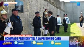 Normandie: l'hommage d'Emmanuel Macron aux agents pénitentiaires tués au péage d'Incarville