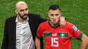Walid Regragui avec Selim Amallah lors de France-Maroc au Mondial 2022