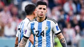 Enzo Fernandez avec l'Argentine pendant le Mondial 2022
