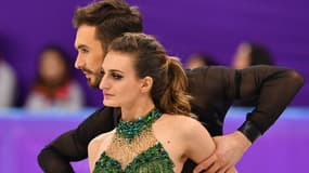 Gabriella Papadakis et Guillaume Cizeron lors du programme court de patinage artistique des JO 2018