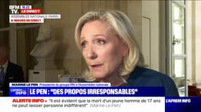 Marine Le Pen sur l'hommage des députés à Nahel: "L'Assemblée nationale devrait mesurer un peu les minutes de silence qui sont effectuées"