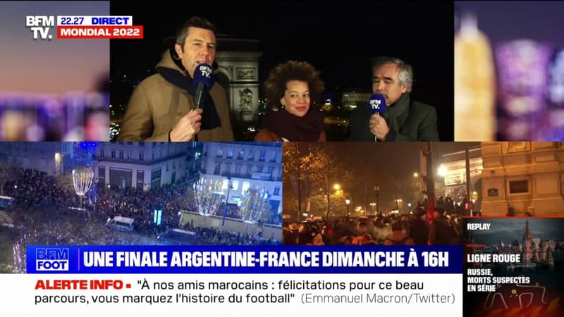 Les Bleus en finale: la foule arrive sur les Champs-Élysées