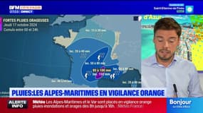 Les Alpes-Maritimes placées en vigilance orange pour orages, et pluie-inondation