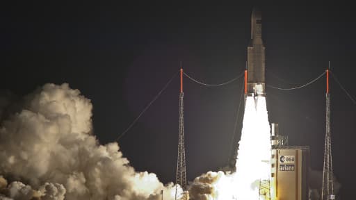 Le lancement de la fusée Ariane 5 ES, avec à son bord l'ATV-5, en direction de l'ISS, le 29 juillet 2014.