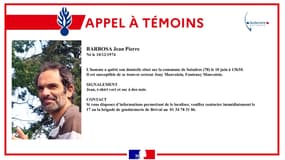 Un appel à témoins pour retrouver Jean-Pierre Barbosa, diffusé par la gendarmerie des Yvelines le mercredi 11 juin 2025.